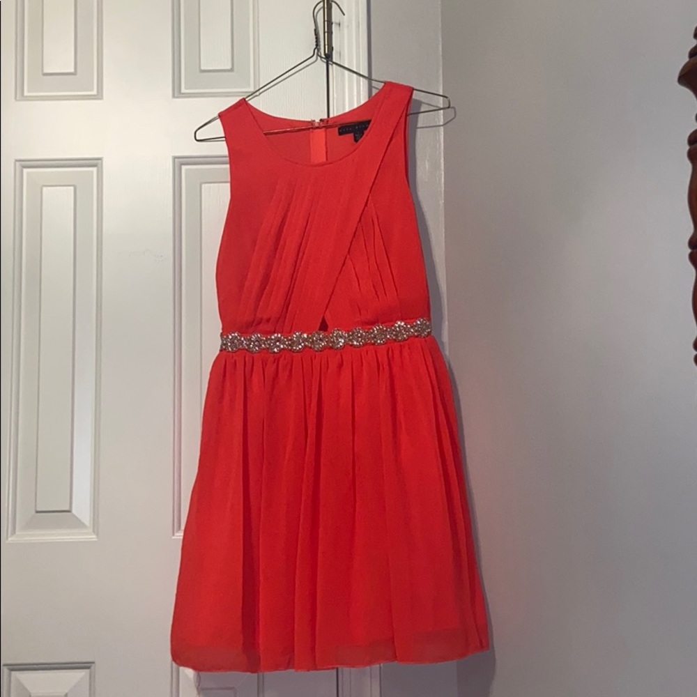 City Studio semiformal coral dress with beading